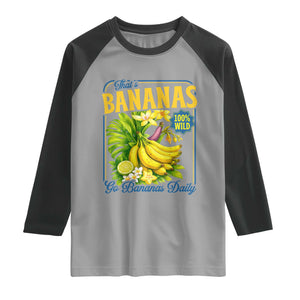 That's Bananas Raglan Shirt Funny Banana Summer Fruit Food Pun TS14 Sport Gray Black Print Your Wear