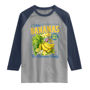 That's Bananas Raglan Shirt Funny Banana Summer Fruit Food Pun TS14 Sport Gray Navy Print Your Wear