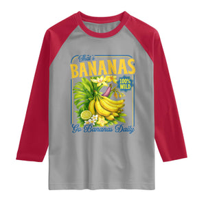 That's Bananas Raglan Shirt Funny Banana Summer Fruit Food Pun TS14 Sport Gray Red Print Your Wear