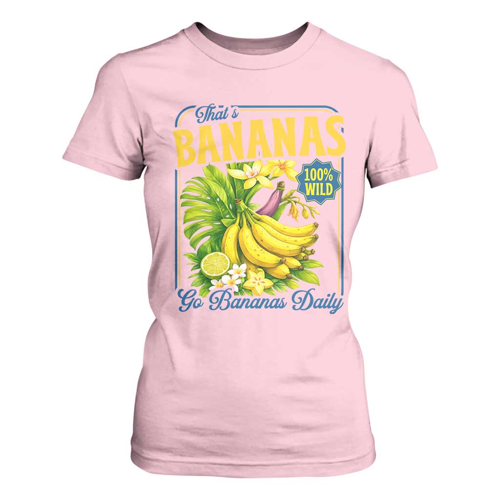 That's Bananas T Shirt For Women Funny Banana Summer Fruit Food Pun TS14 Light Pink Print Your Wear