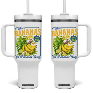 That's Bananas Tumbler With Handle Funny Banana Summer Fruit Food Pun TS14 One Size: 40 oz White Print Your Wear