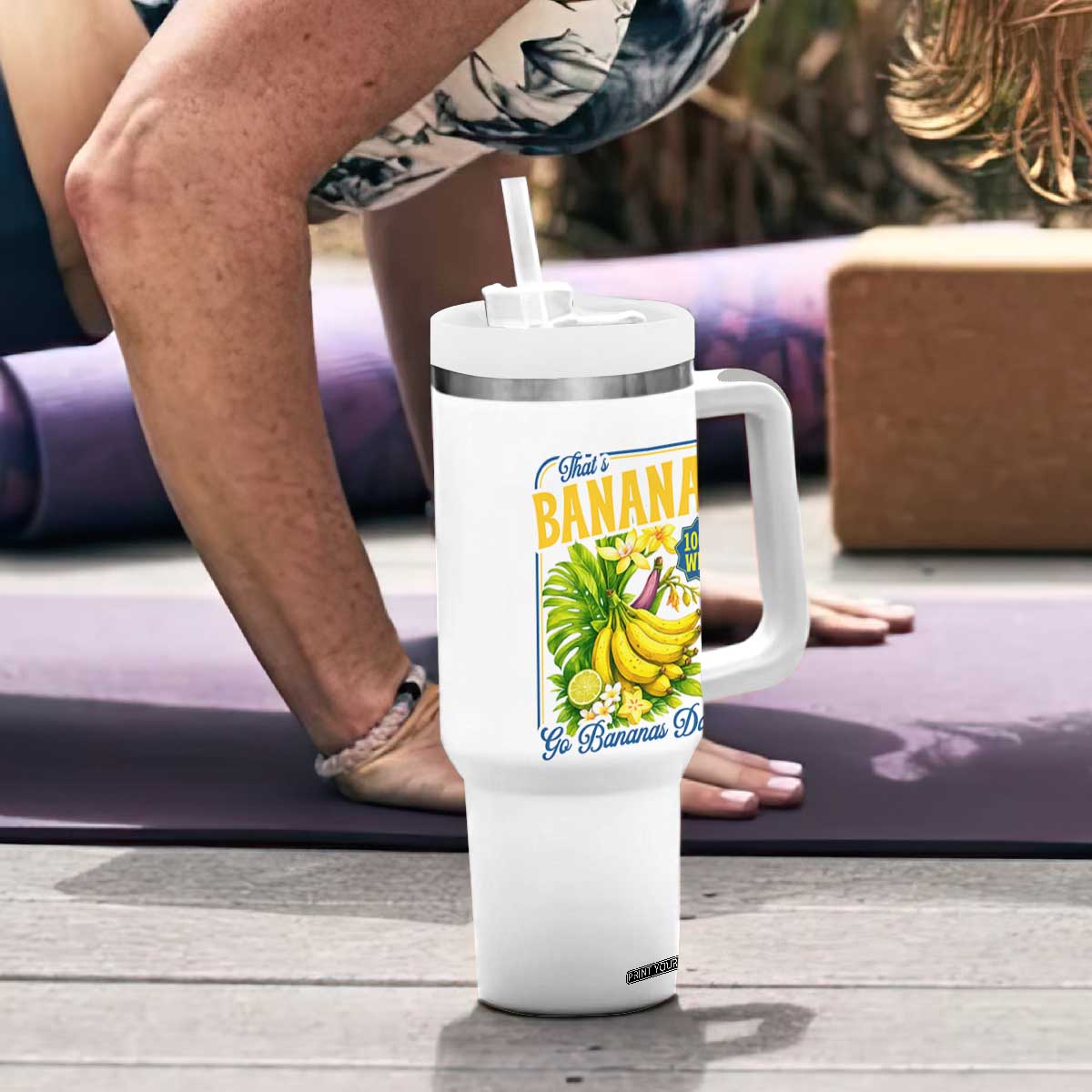 That's Bananas Tumbler With Handle Funny Banana Summer Fruit Food Pun TS14 Print Your Wear