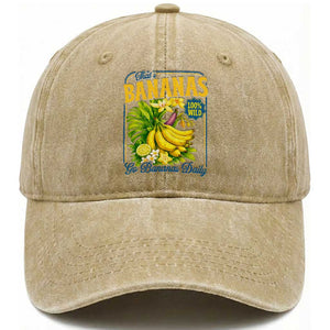 That's Bananas Washed Cotton Baseball Cap Funny Banana Summer Fruit Food Pun TS14 Print Your Wear