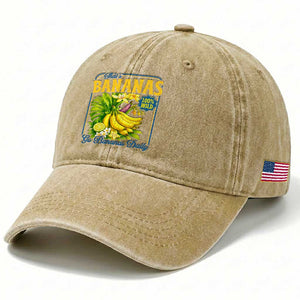 That's Bananas Washed Cotton Baseball Cap Funny Banana Summer Fruit Food Pun TS14 Print Your Wear