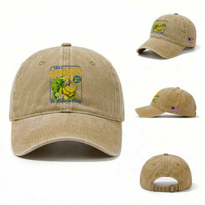 That's Bananas Washed Cotton Baseball Cap Funny Banana Summer Fruit Food Pun TS14 Washed Cap Universal Fit Khaki Print Your Wear