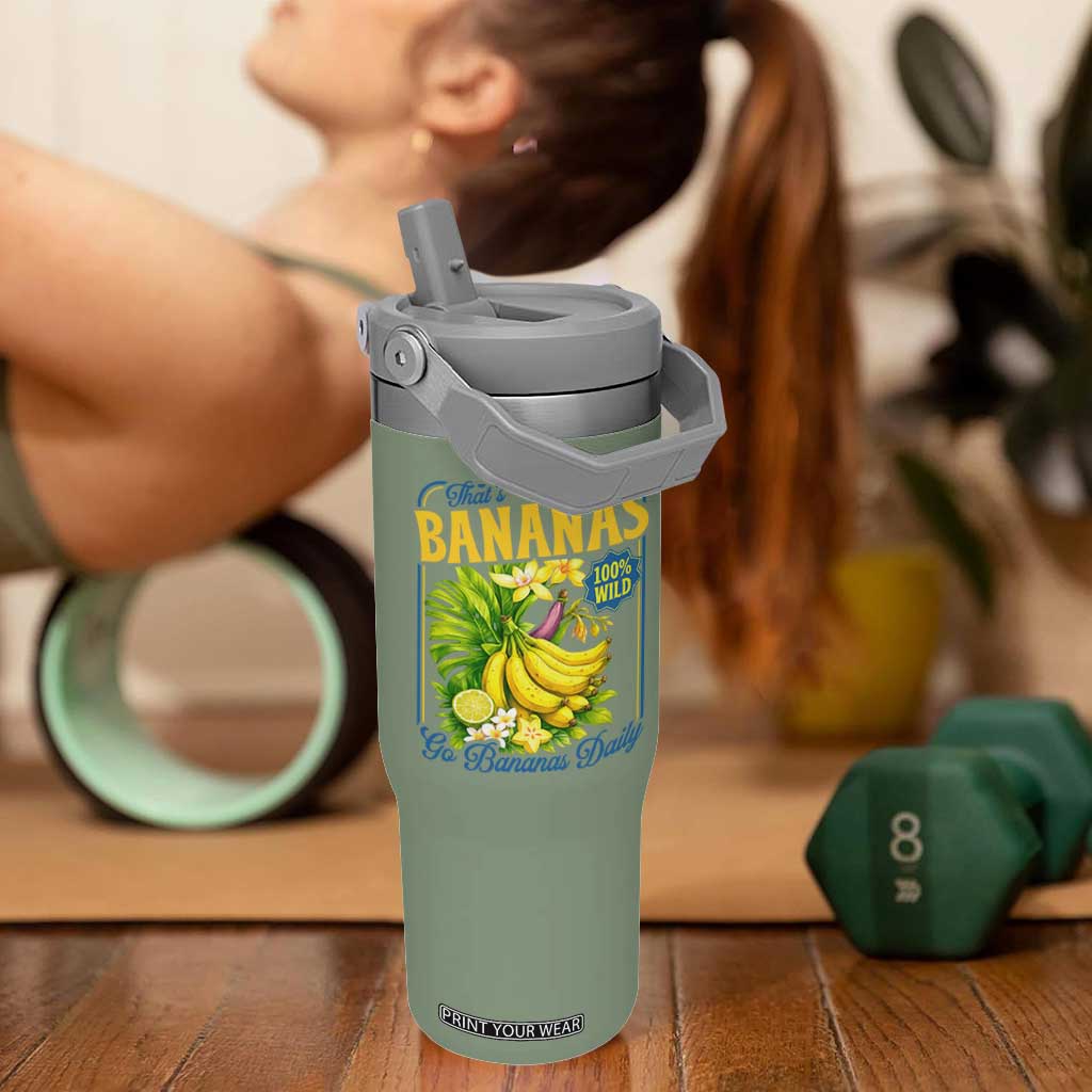 That's Bananas Flip Straw Tumbler Funny Banana Summer Fruit Food Pun TS14 One Size: 30 oz Moss Green Print Your Wear