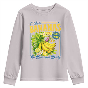 That's Bananas Youth Sweatshirt Funny Banana Summer Fruit Food Pun TS14 Ice Gray Print Your Wear