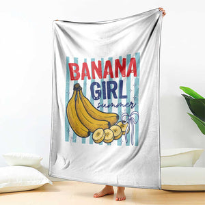 Banana Girl Summer Throw Blanket Summer Fruit Beach Vacation TS14 Print Your Wear