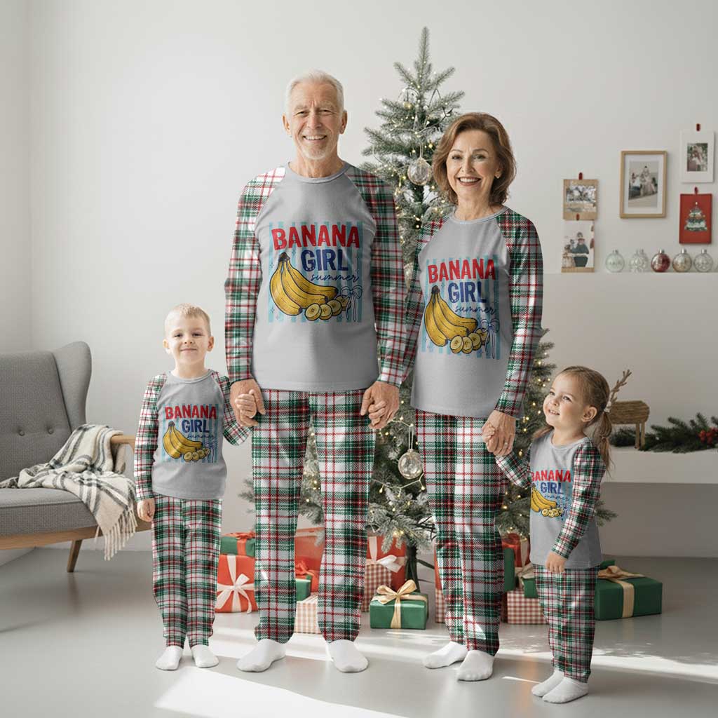 Banana Girl Summer Plaid Pajama Set Summer Fruit Beach Vacation TS14 Christmas Plaid Print Your Wear
