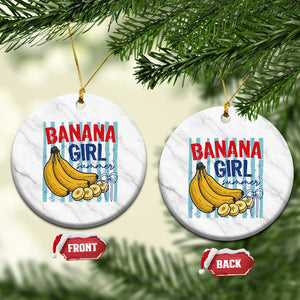 Banana Girl Summer Ceramic Ornament Summer Fruit Beach Vacation TS14 1pc White Marble Print Your Wear