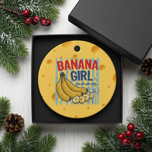 Banana Girl Summer Ceramic Ornament Summer Fruit Beach Vacation TS14 1pc Yellow Cheese Print Your Wear