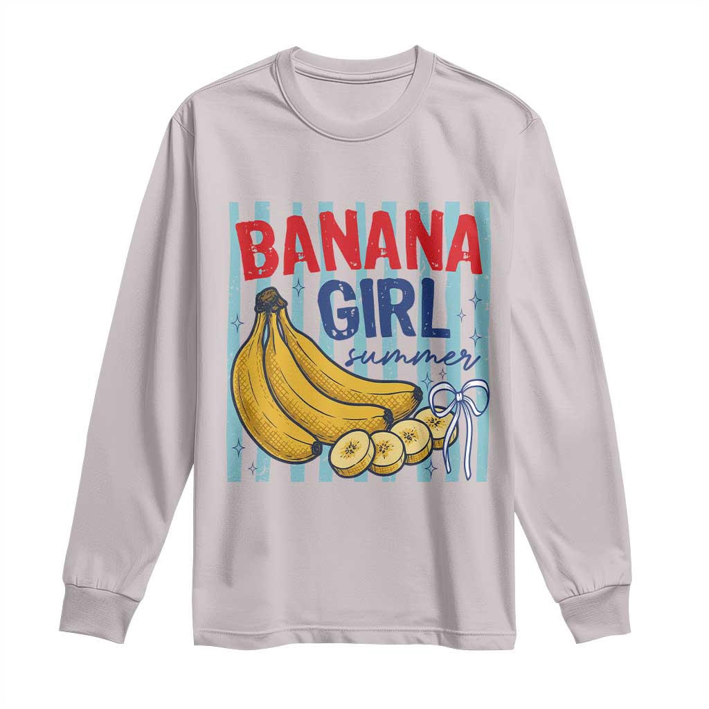 Banana Girl Summer Long Sleeve Shirt Summer Fruit Beach Vacation TS14 Ice Gray Print Your Wear