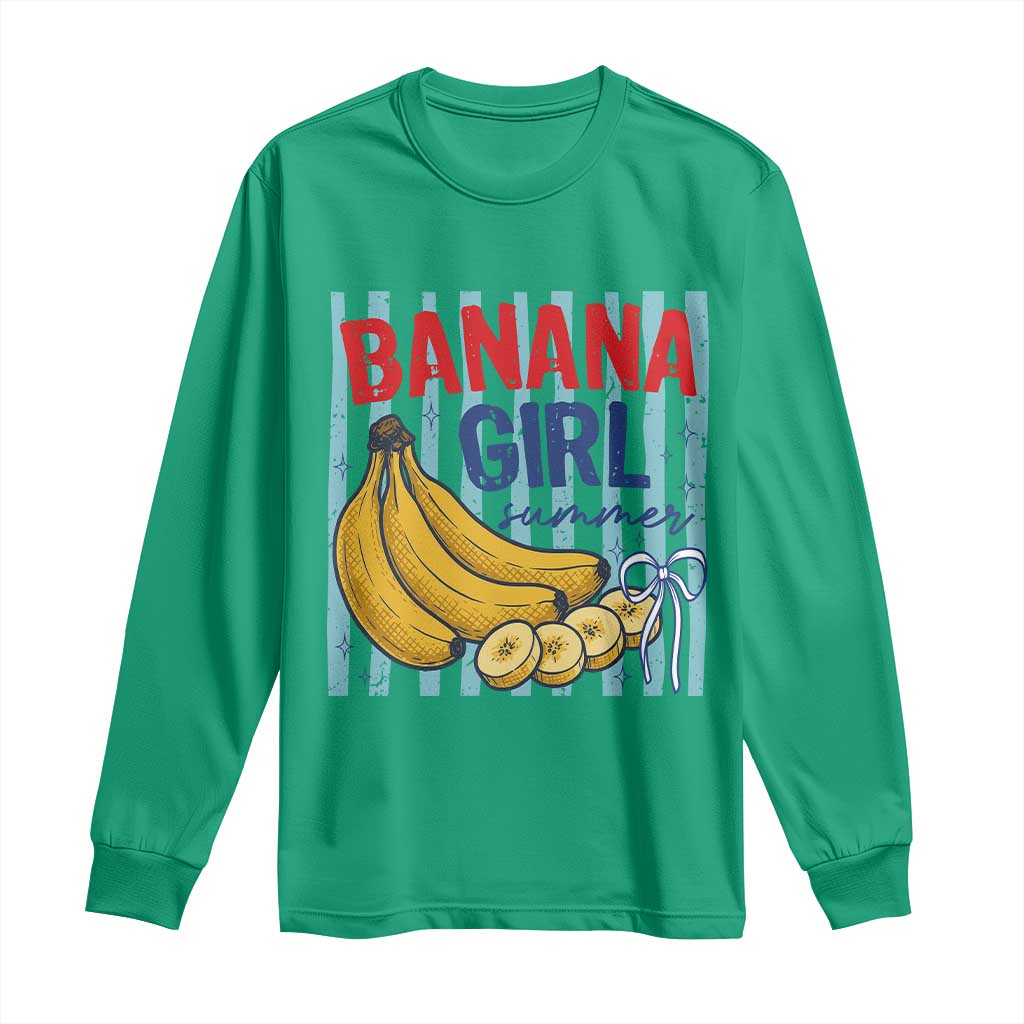 Banana Girl Summer Long Sleeve Shirt Summer Fruit Beach Vacation TS14 Irish Green Print Your Wear