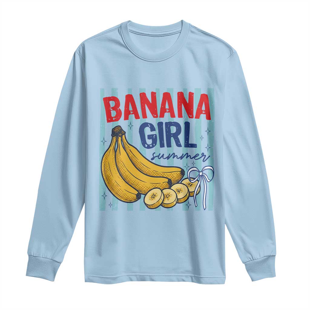 Banana Girl Summer Long Sleeve Shirt Summer Fruit Beach Vacation TS14 Light Blue Print Your Wear