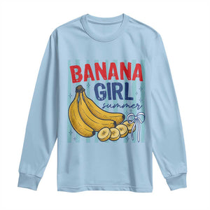 Banana Girl Summer Long Sleeve Shirt Summer Fruit Beach Vacation TS14 Light Blue Print Your Wear