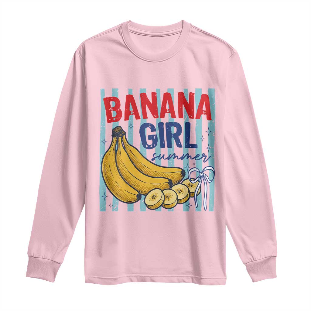 Banana Girl Summer Long Sleeve Shirt Summer Fruit Beach Vacation TS14 Light Pink Print Your Wear