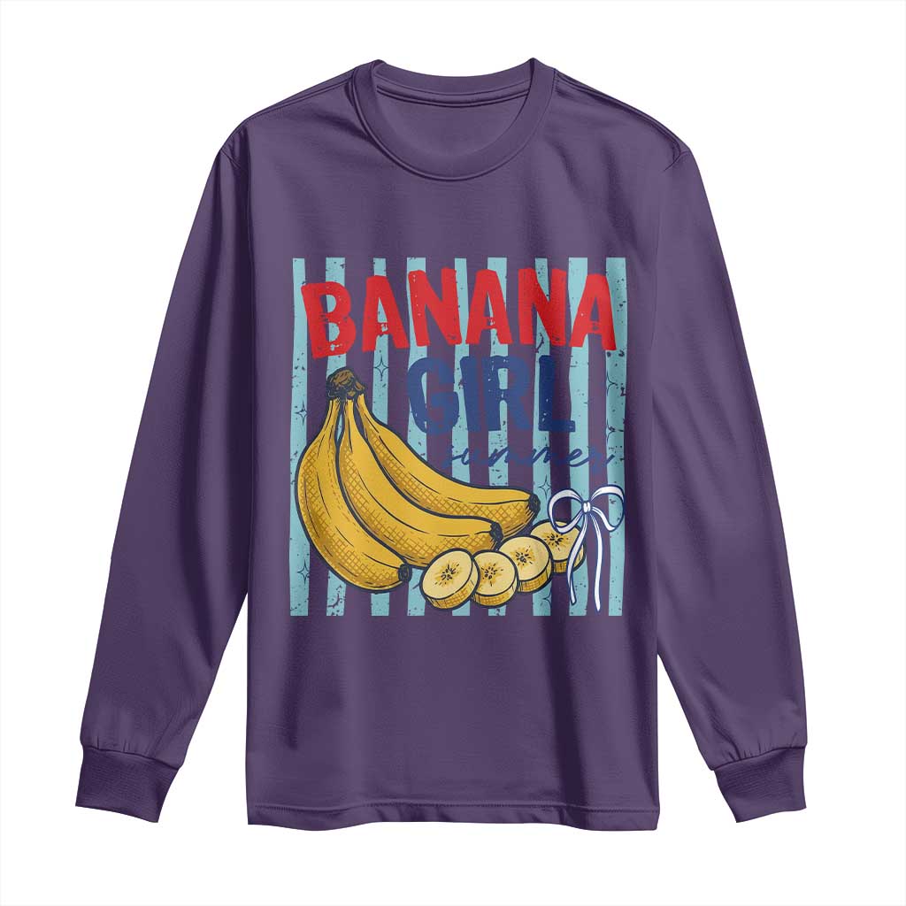 Banana Girl Summer Long Sleeve Shirt Summer Fruit Beach Vacation TS14 Purple Print Your Wear