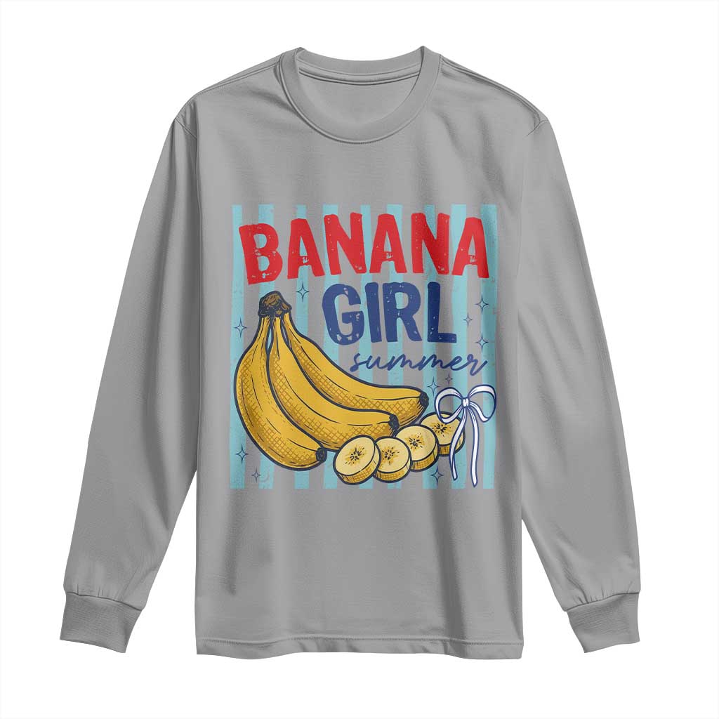 Banana Girl Summer Long Sleeve Shirt Summer Fruit Beach Vacation TS14 Sport Gray Print Your Wear