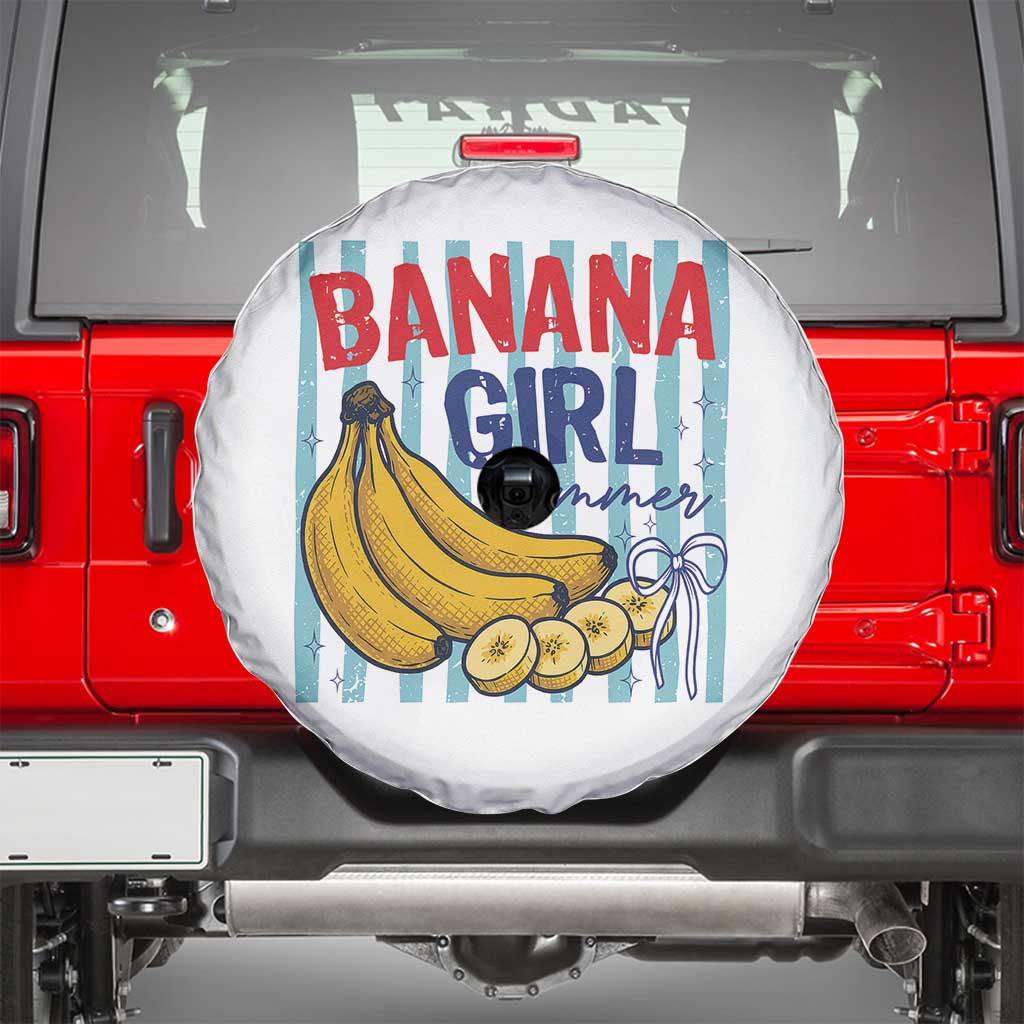 Banana Girl Summer Spare Tire Cover Summer Fruit Beach Vacation TS14 White Print Your Wear
