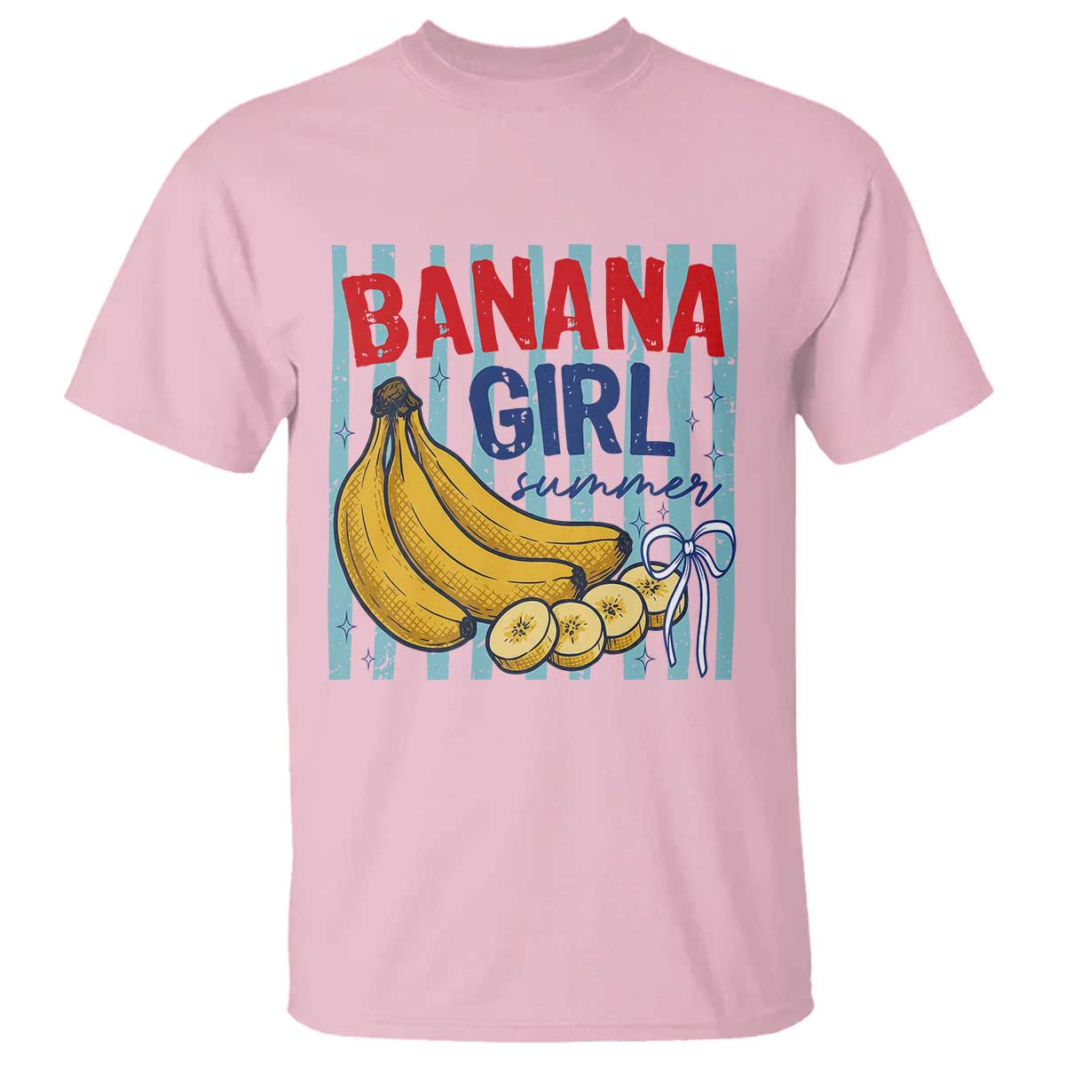 Banana Girl Summer T Shirt Summer Fruit Beach Vacation TS14 Light Pink Print Your Wear