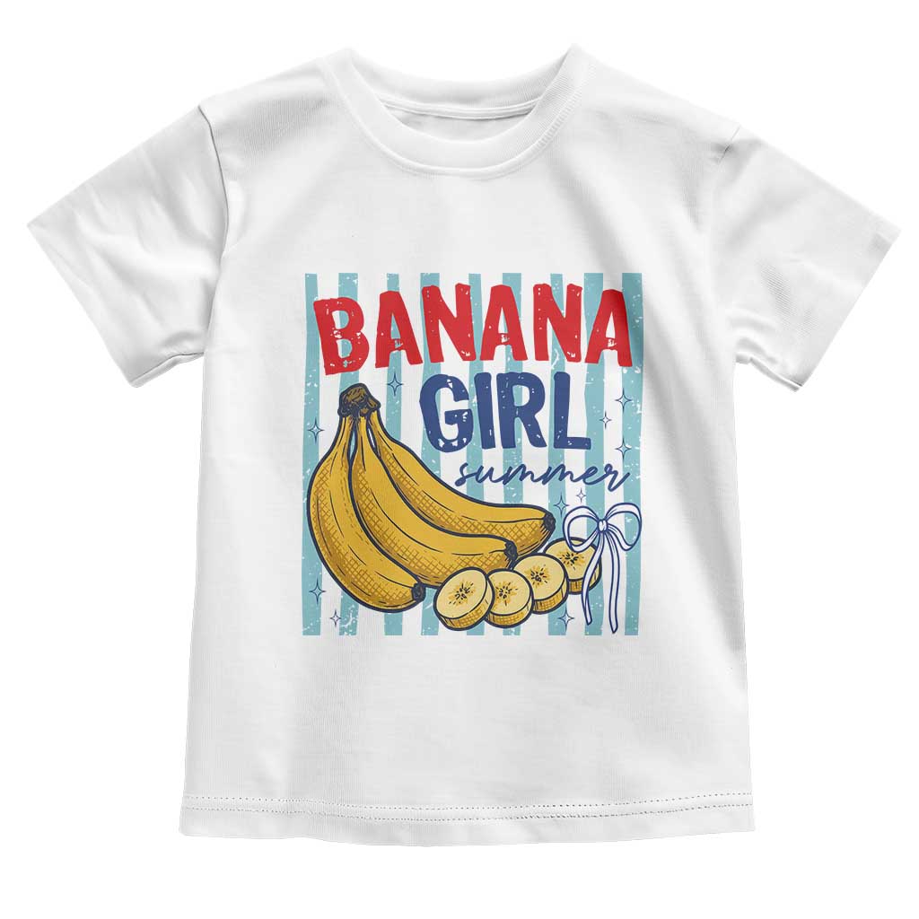 Banana Girl Summer Toddler T Shirt Summer Fruit Beach Vacation TS14 White Print Your Wear
