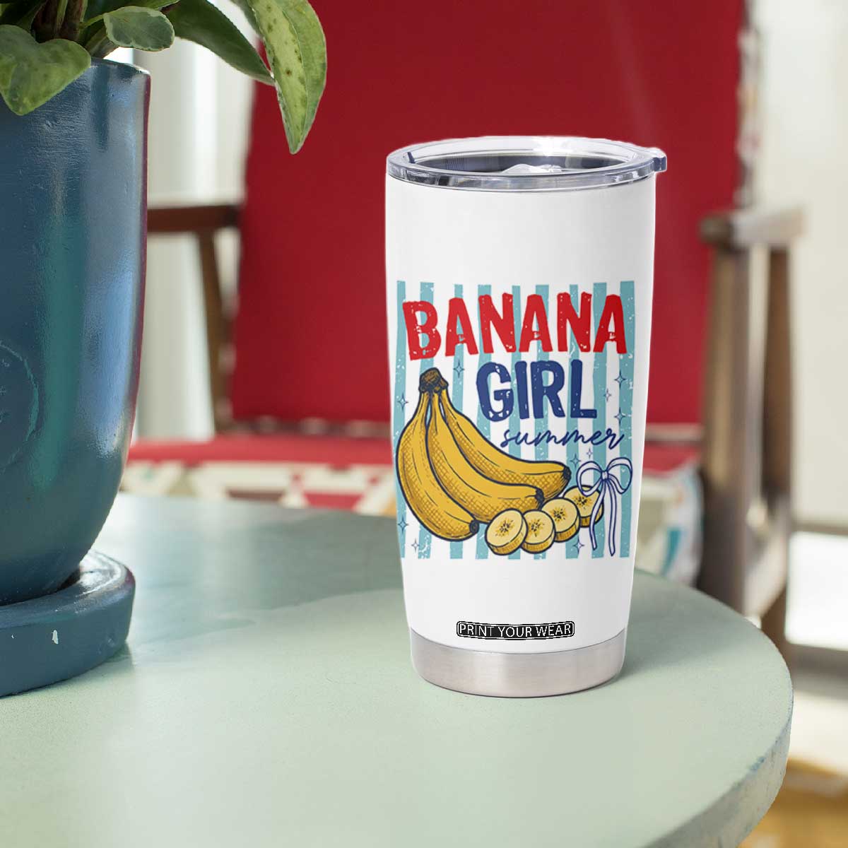 Banana Girl Summer Tumbler Cup Summer Fruit Beach Vacation TS14 Print Your Wear