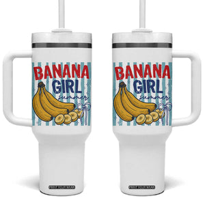 Banana Girl Summer Tumbler With Handle Summer Fruit Beach Vacation TS14 One Size: 40 oz White Print Your Wear
