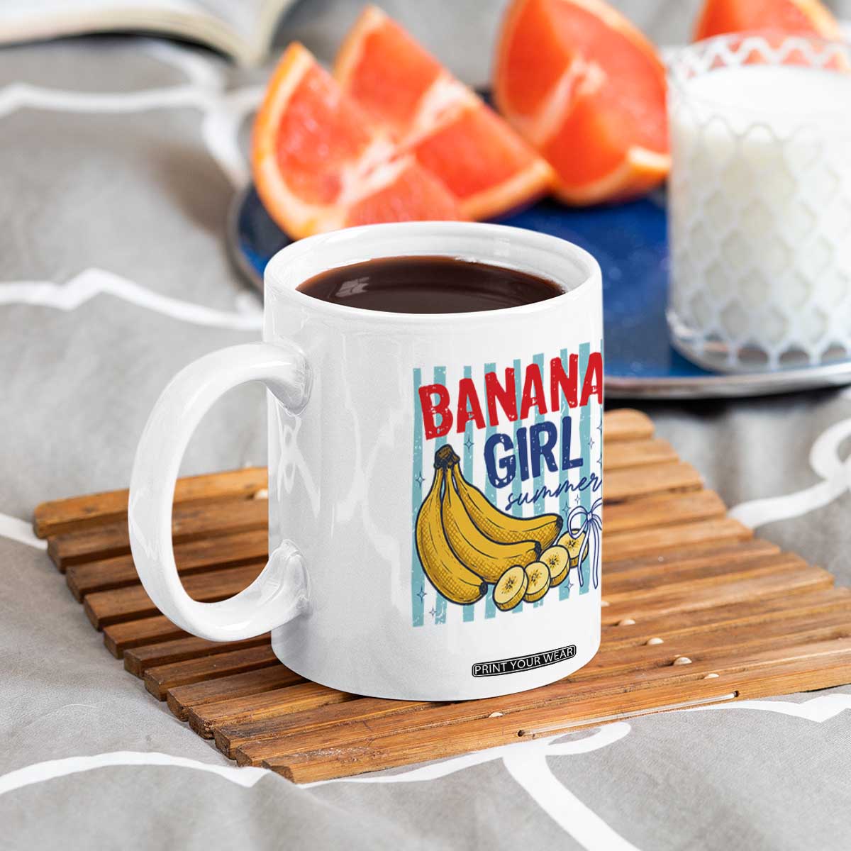 Banana Girl Summer Coffee Mug Summer Fruit Beach Vacation TS14 Print Your Wear