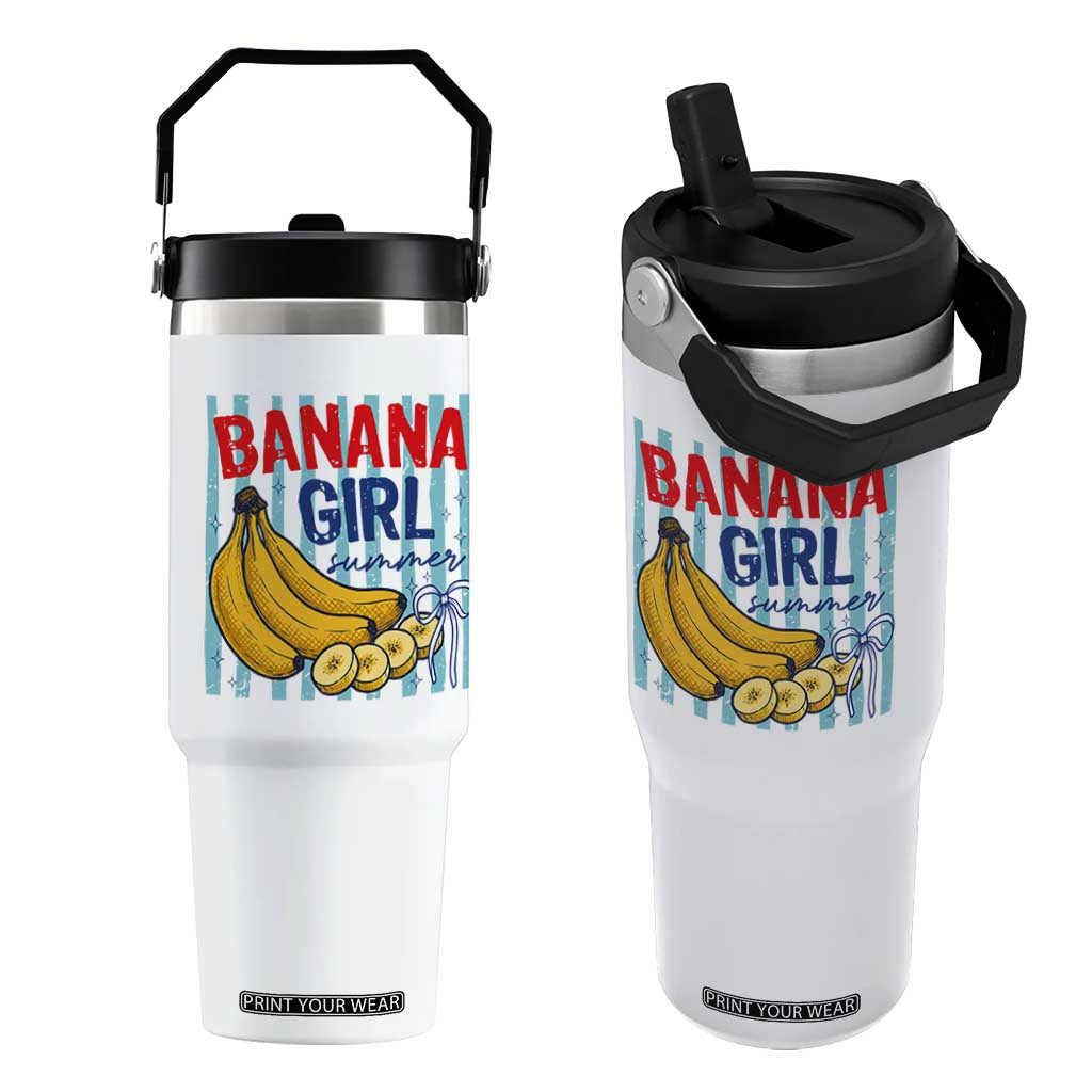 Banana Girl Summer Flip Straw Tumbler Summer Fruit Beach Vacation TS14 One Size: 30 oz White Print Your Wear