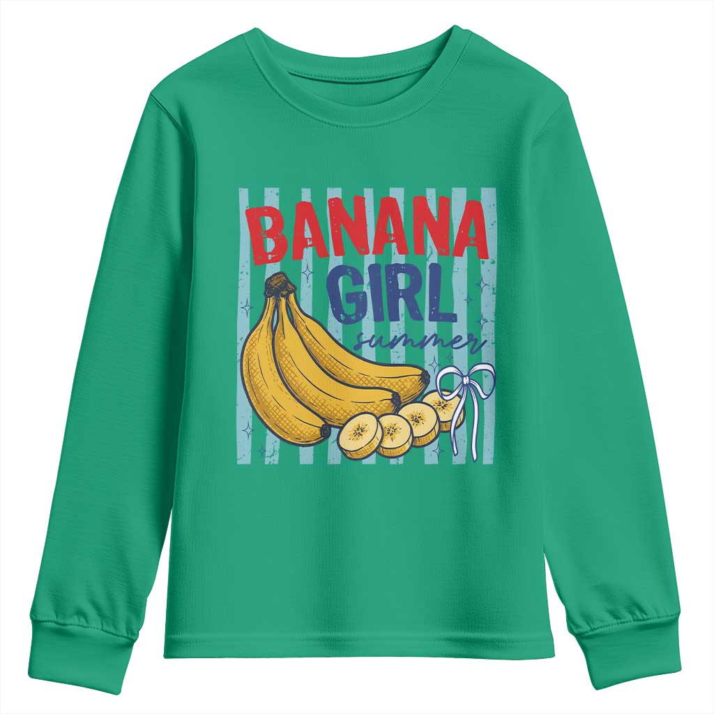 Banana Girl Summer Youth Sweatshirt Summer Fruit Beach Vacation TS14 Irish Green Print Your Wear