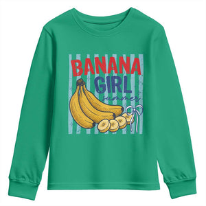Banana Girl Summer Youth Sweatshirt Summer Fruit Beach Vacation TS14 Irish Green Print Your Wear