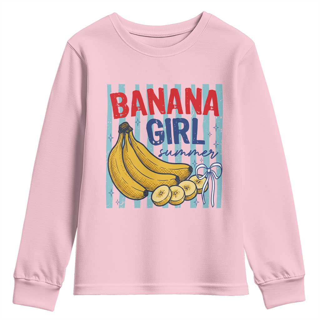 Banana Girl Summer Youth Sweatshirt Summer Fruit Beach Vacation TS14 Light Pink Print Your Wear