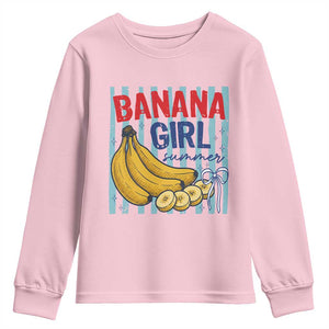 Banana Girl Summer Youth Sweatshirt Summer Fruit Beach Vacation TS14 Light Pink Print Your Wear