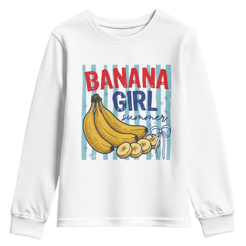 Banana Girl Summer Youth Sweatshirt Summer Fruit Beach Vacation TS14 White Print Your Wear