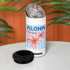 Aloha Hawaii 4 in 1 Can Cooler Tumbler Hibiscus Flower Tropical Beach Vacation