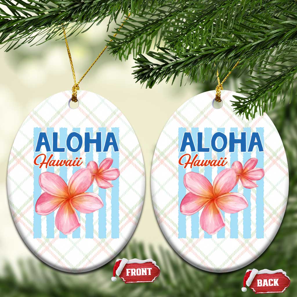 Aloha Hawaii Ceramic Ornament Hibiscus Flower Tropical Beach Vacation