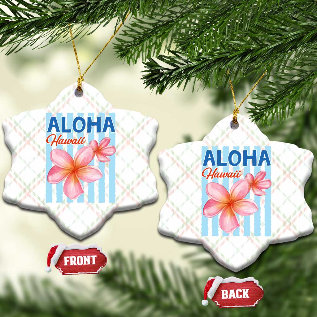 Aloha Hawaii Ceramic Ornament Hibiscus Flower Tropical Beach Vacation