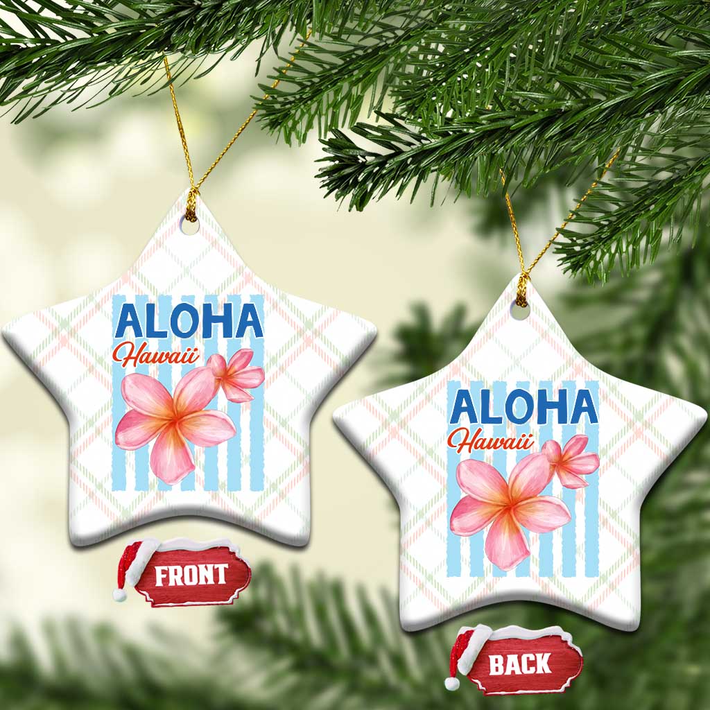 Aloha Hawaii Ceramic Ornament Hibiscus Flower Tropical Beach Vacation