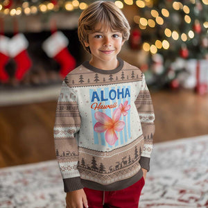 Aloha Hawaii Ugly Christmas Sweater Hibiscus Flower Tropical Beach Vacation