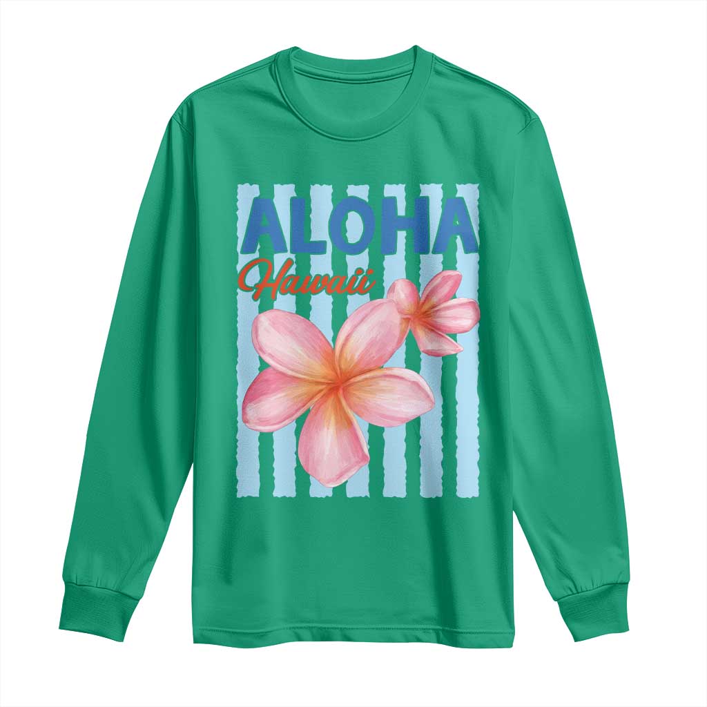 Aloha Hawaii Long Sleeve Shirt Hibiscus Flower Tropical Beach Vacation