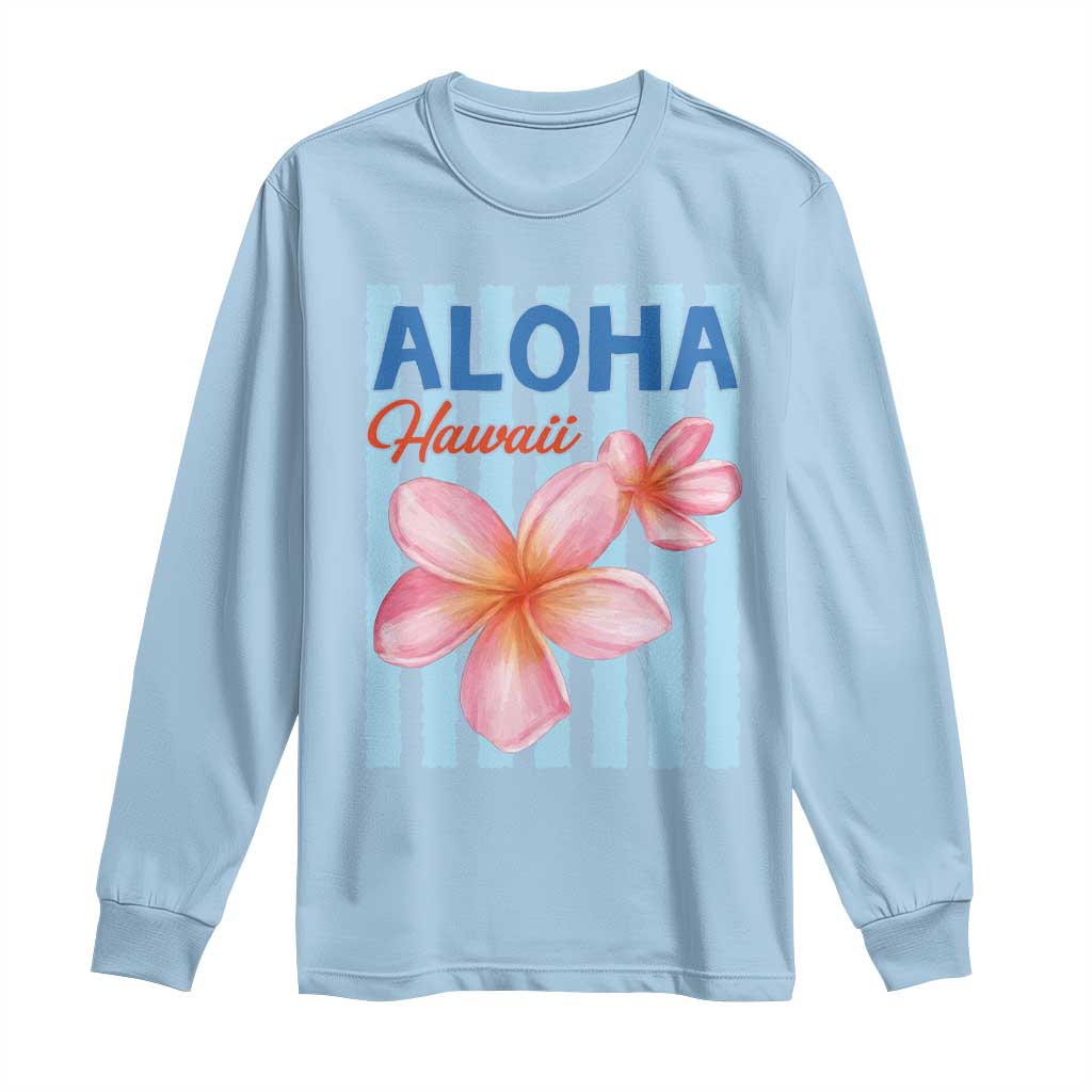 Aloha Hawaii Long Sleeve Shirt Hibiscus Flower Tropical Beach Vacation