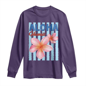 Aloha Hawaii Long Sleeve Shirt Hibiscus Flower Tropical Beach Vacation