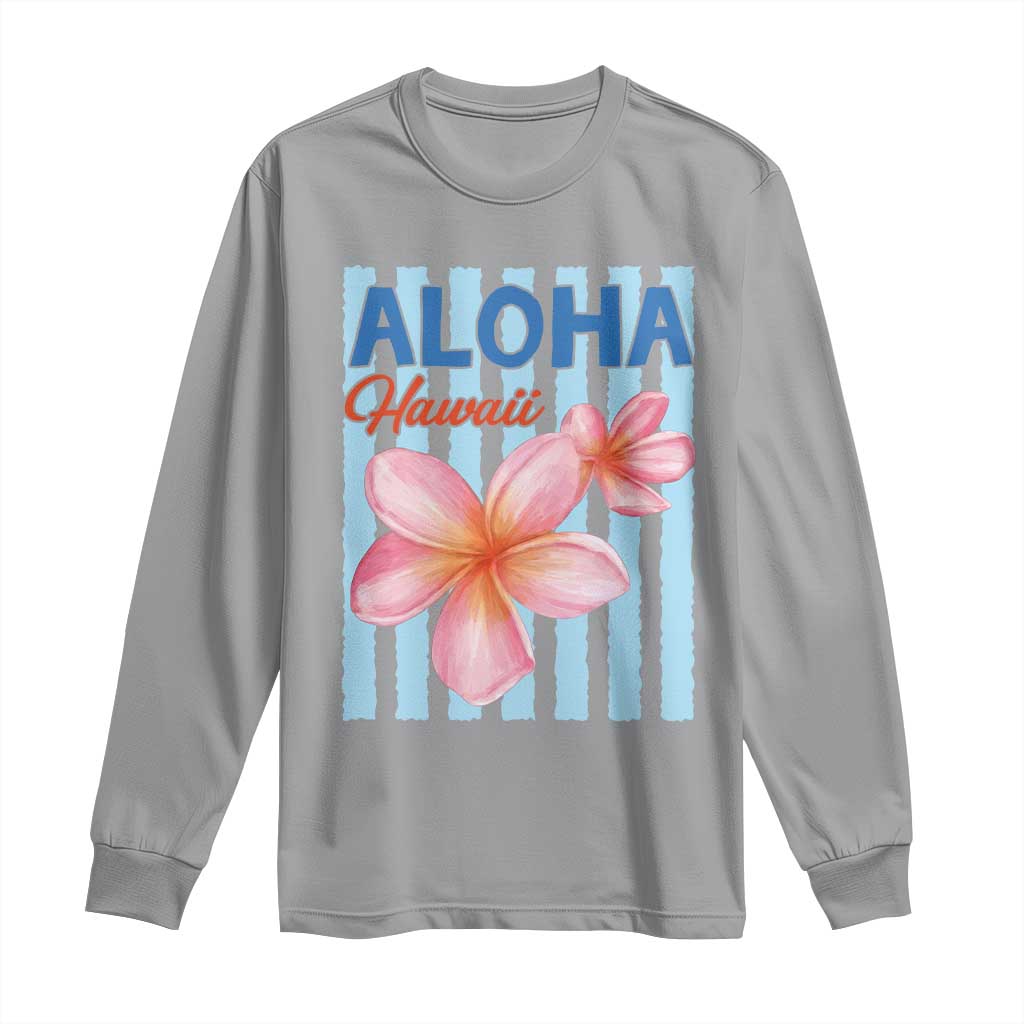 Aloha Hawaii Long Sleeve Shirt Hibiscus Flower Tropical Beach Vacation