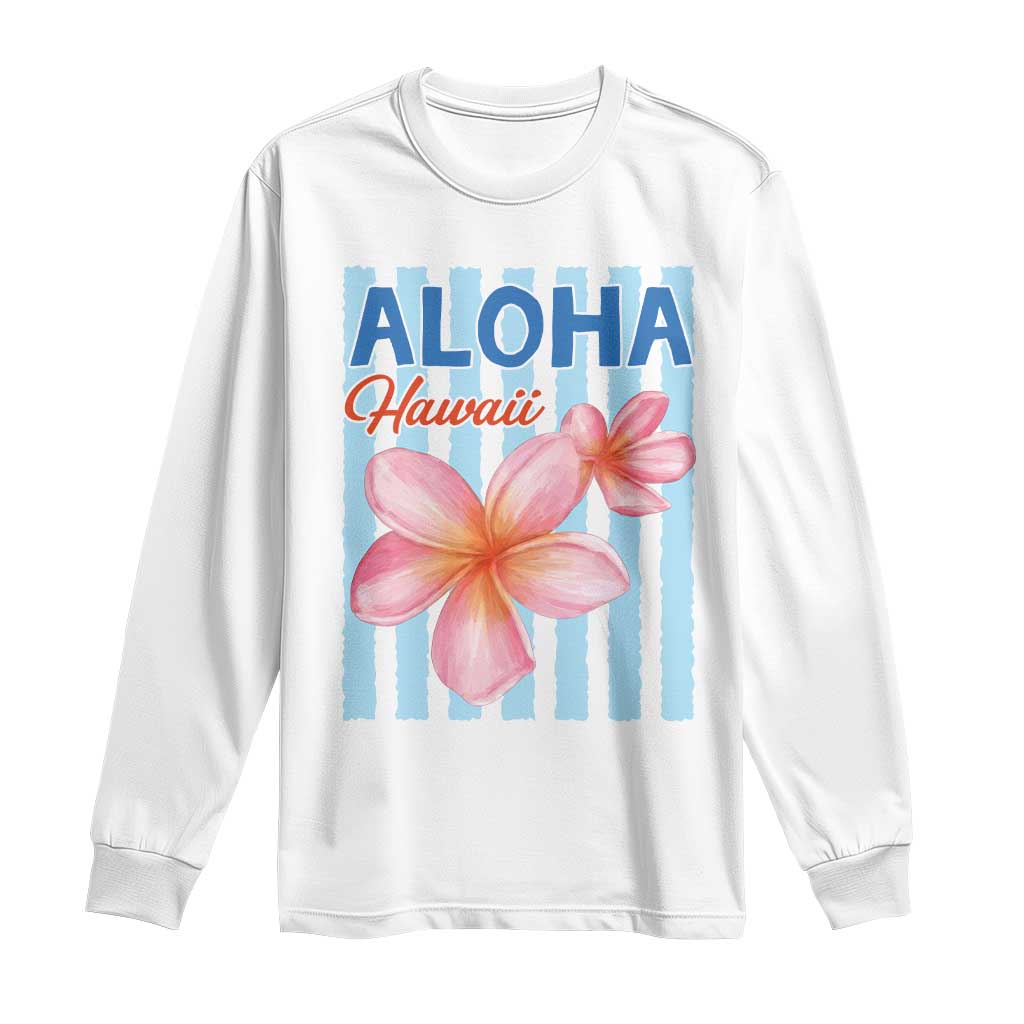 Aloha Hawaii Long Sleeve Shirt Hibiscus Flower Tropical Beach Vacation