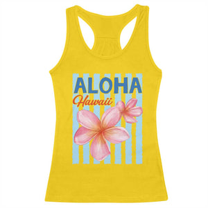 Aloha Hawaii Racerback Tank Top Hibiscus Flower Tropical Beach Vacation