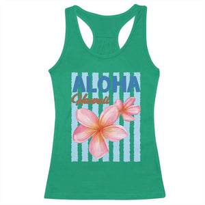Aloha Hawaii Racerback Tank Top Hibiscus Flower Tropical Beach Vacation