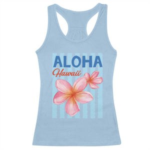 Aloha Hawaii Racerback Tank Top Hibiscus Flower Tropical Beach Vacation