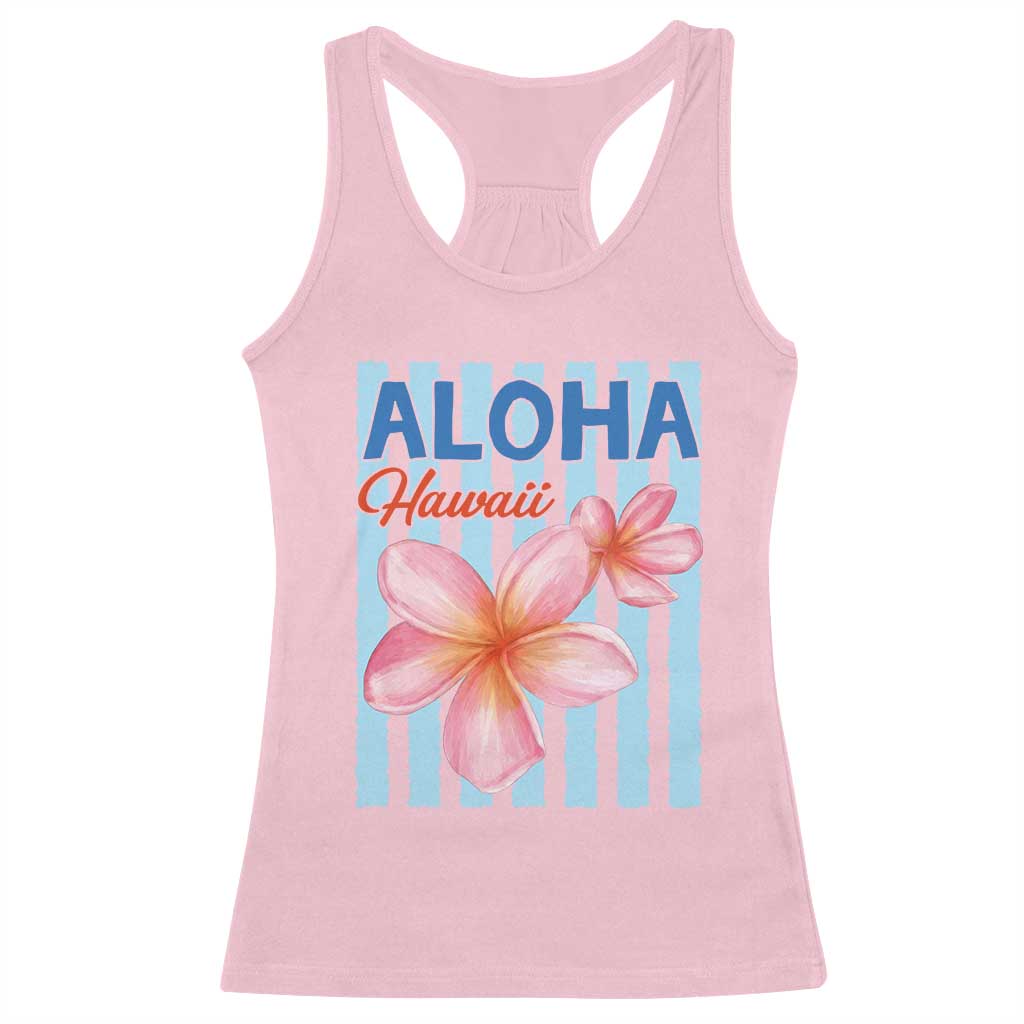 Aloha Hawaii Racerback Tank Top Hibiscus Flower Tropical Beach Vacation