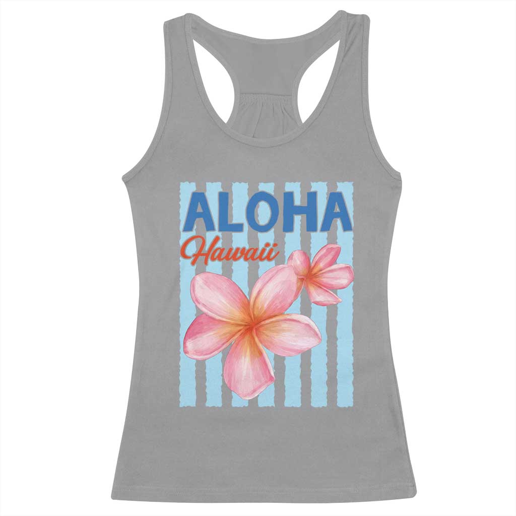 Aloha Hawaii Racerback Tank Top Hibiscus Flower Tropical Beach Vacation