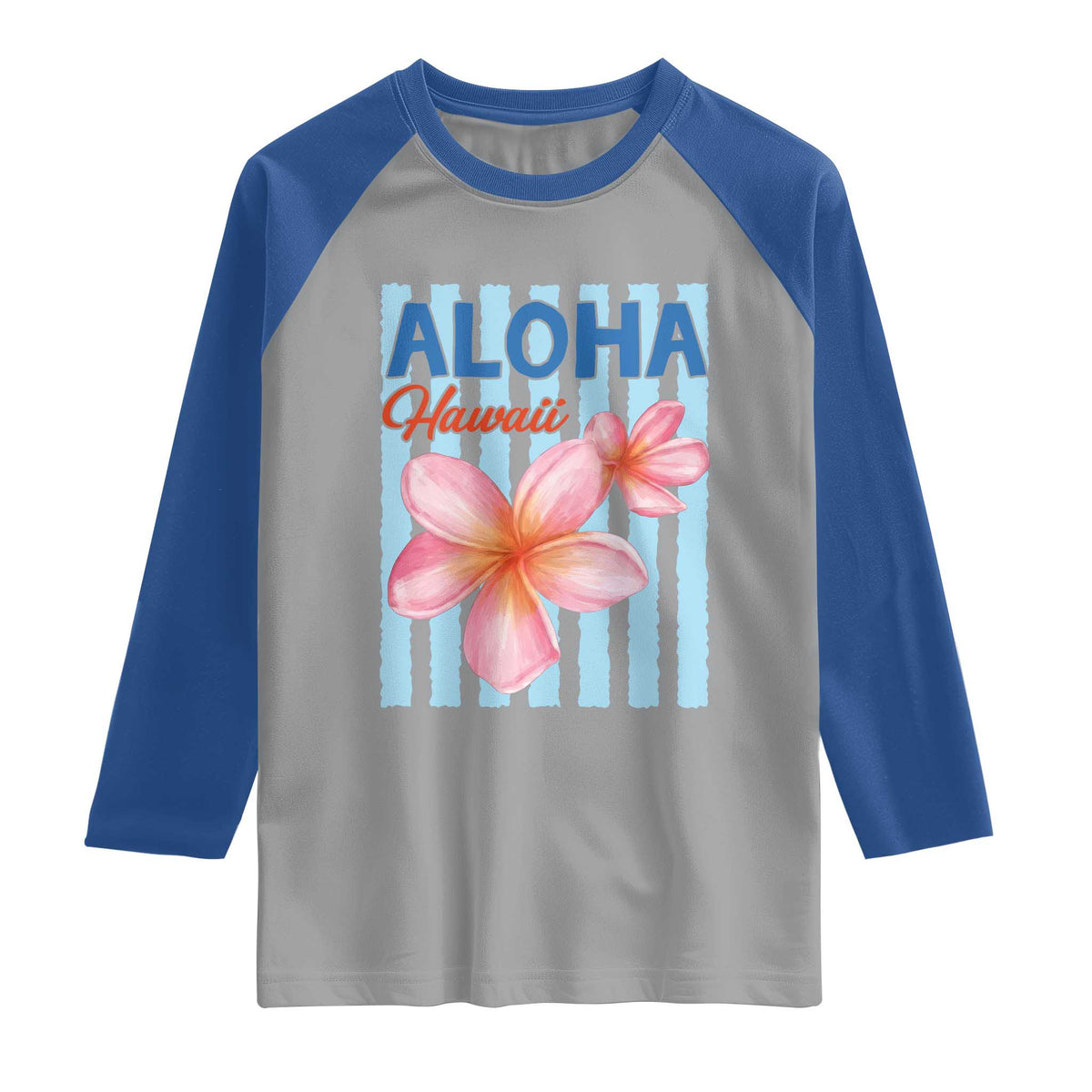 Aloha Hawaii Raglan Shirt Hibiscus Flower Tropical Beach Vacation